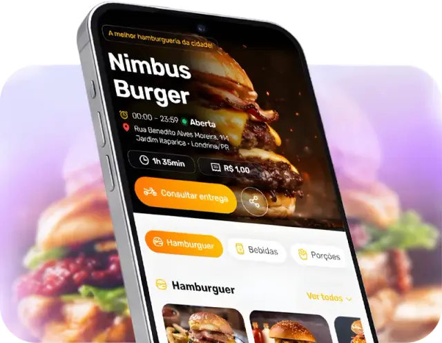 Cardápio Nimbus no celular