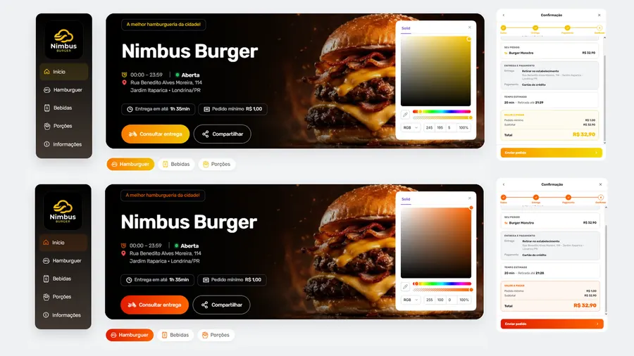 Personalização da loja no Nimbus